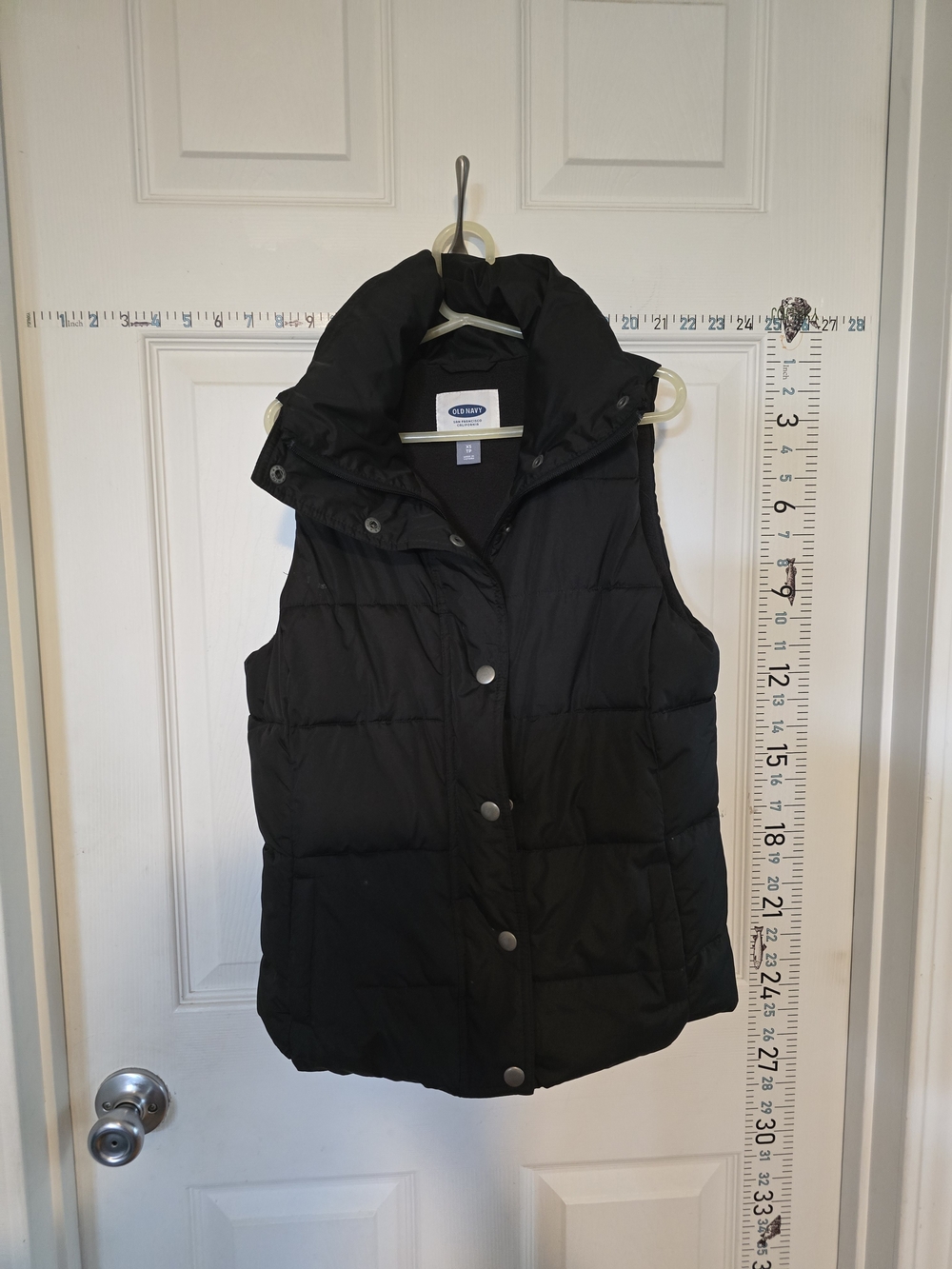 Old Navy Black Quilted Puffer Vest with Hood